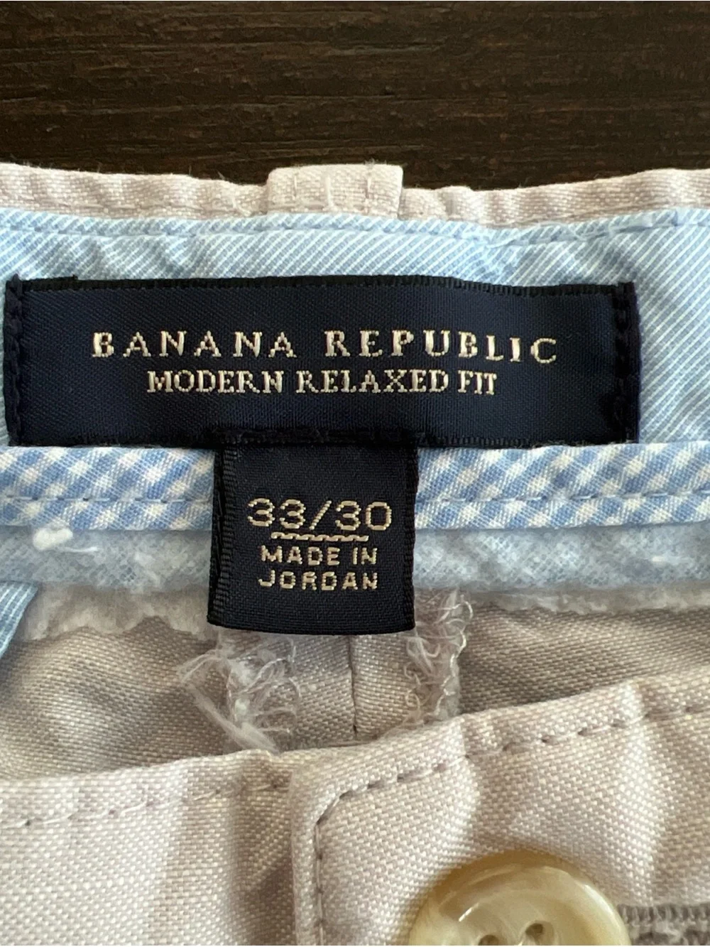 Banana Republic Chino Dress Pants Men 33x30 Ivory Linen Blend Modern Relaxed Fit